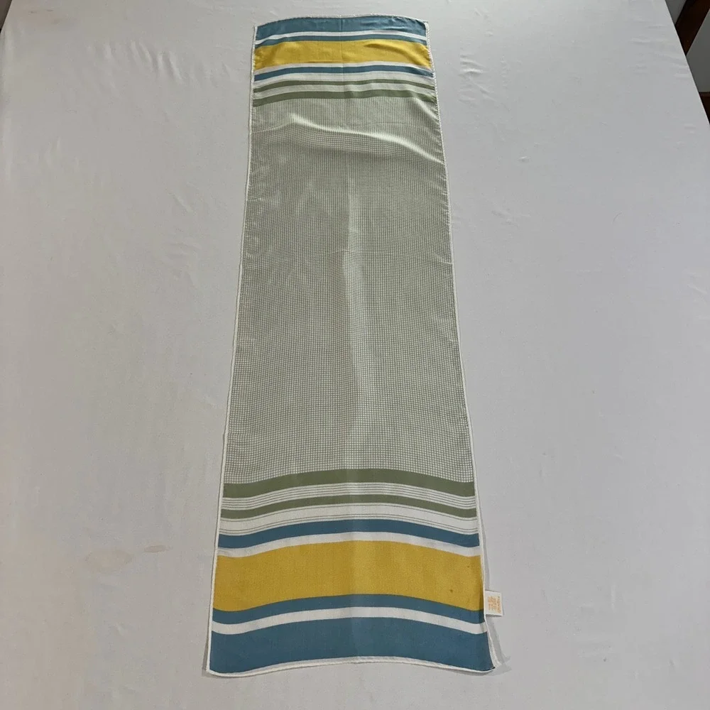 Glentex Vintage Silk Scarf Oblong Striped Grid Multi-Color Made in Japan 44x12